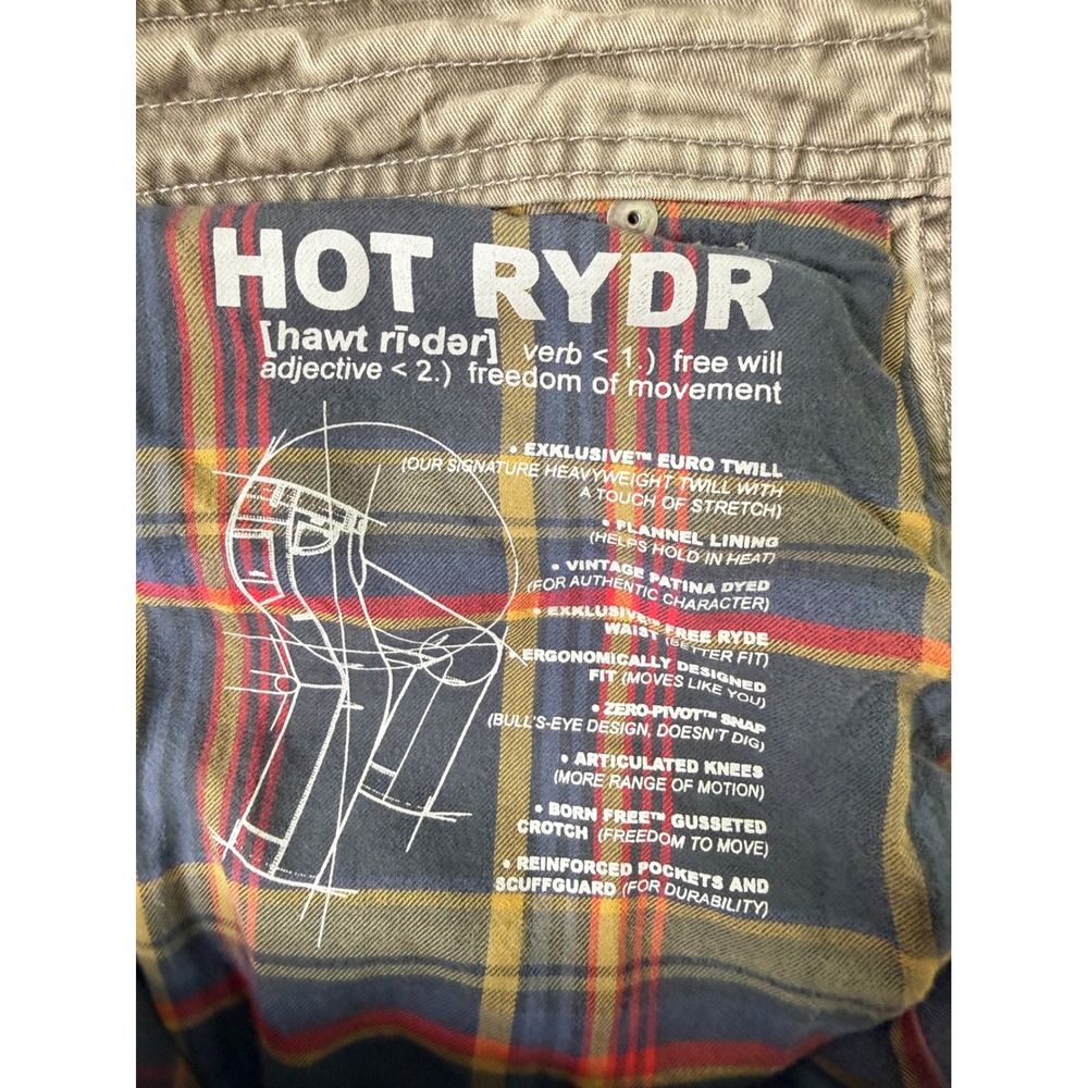Kuhl Hot Rydr Flannel Lined Pants Mens 32x30 Brown Vintage Patina Dye Work - Picture 6 of 16